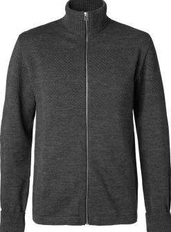 Mads Nørgaard - Copenhagen 100% Wool Klemens Zip cardigan Mørkegrå Hot