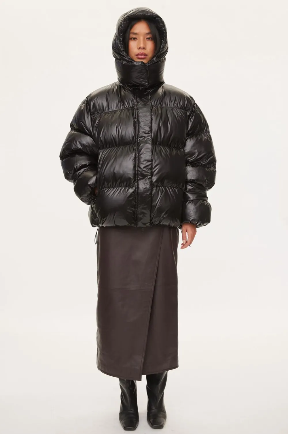 Oval Square Active Hood Jacket Black Outlet