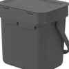 Affaldsspand m/låg sort. kon. 3 ltr>Brabantia Sale