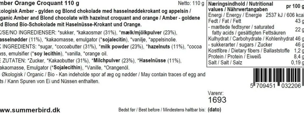 Summerbird Amber Orange Croquant, 110 g
