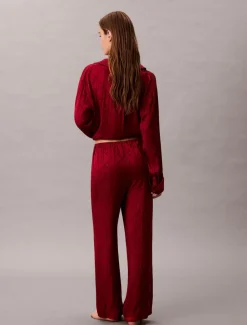 Calvin Klein AOP PANT 19519 giga satin shine emblem+red s Best