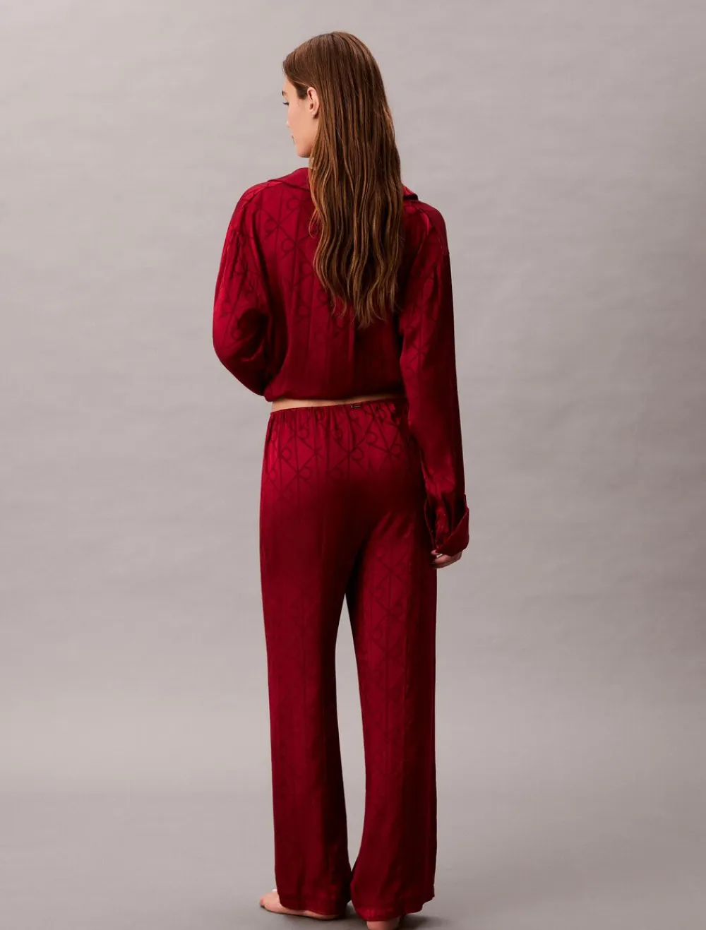 Calvin Klein AOP PANT 19519 giga satin shine emblem+red s Best