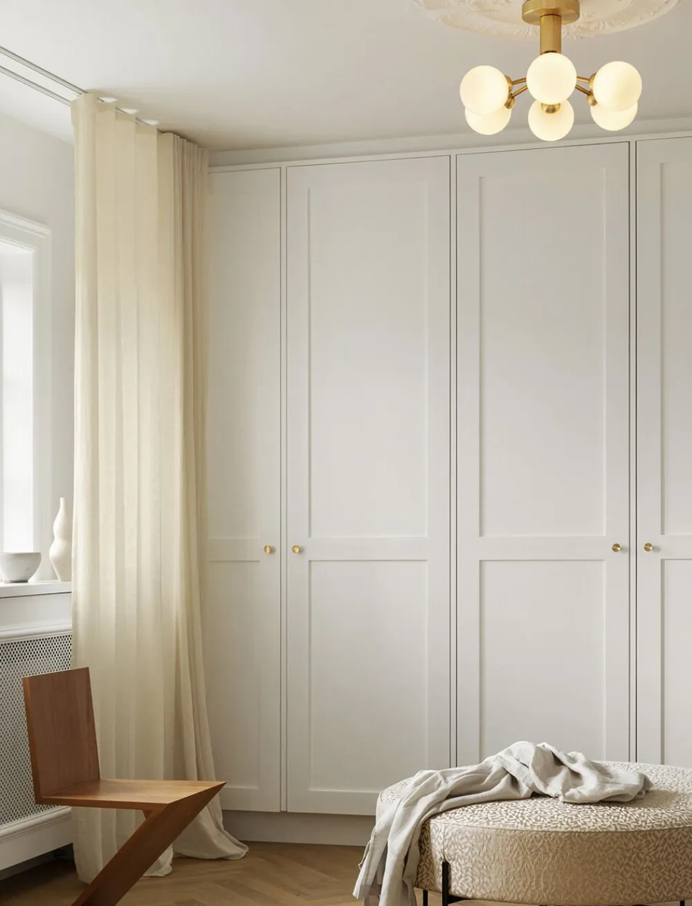 Nuura Apiales 6 Ceiling, brushed brass / opal