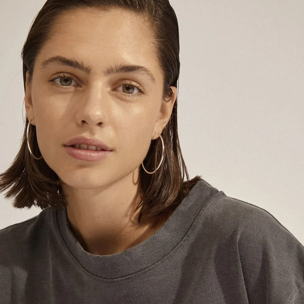 Pilgrim APRIL recycled medium hoop øreringe sølvbelagt Online