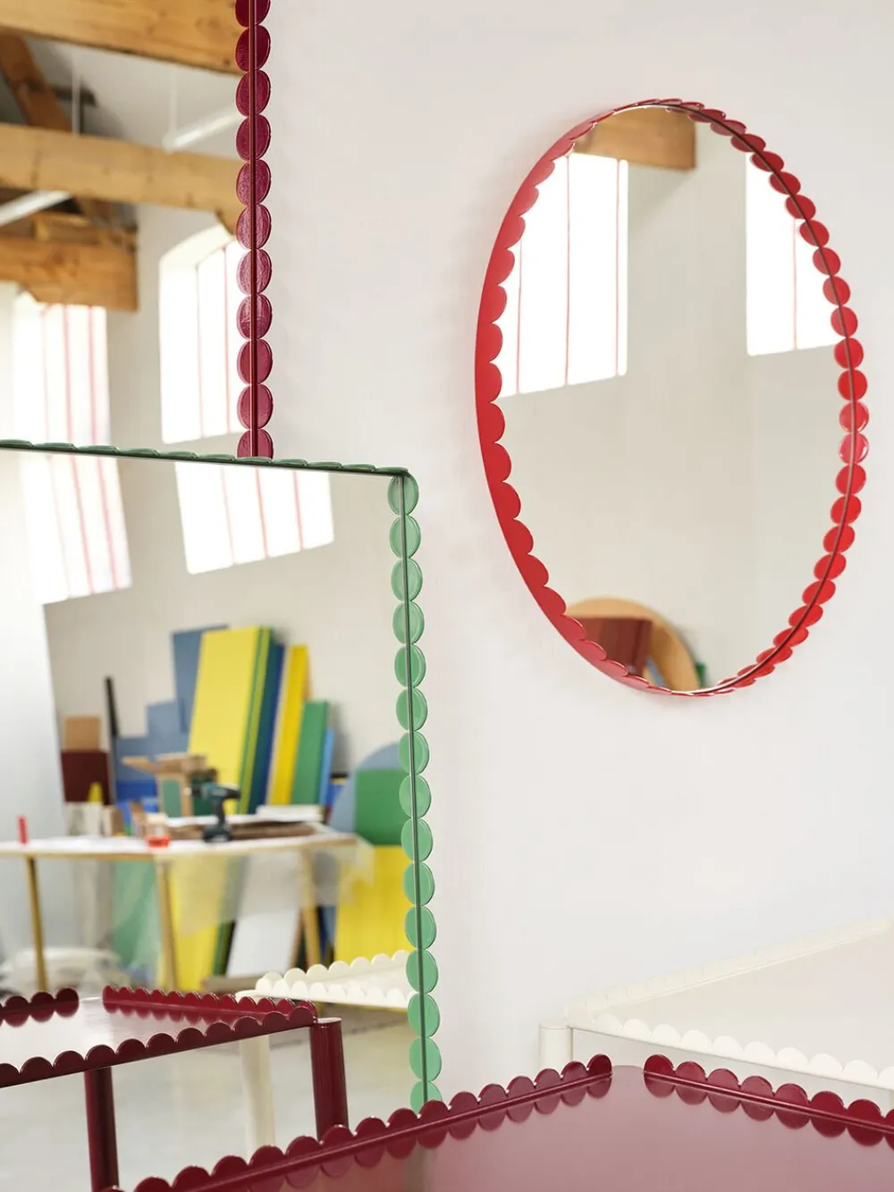 Arcs Mirror-Round-Red>Hay Best
