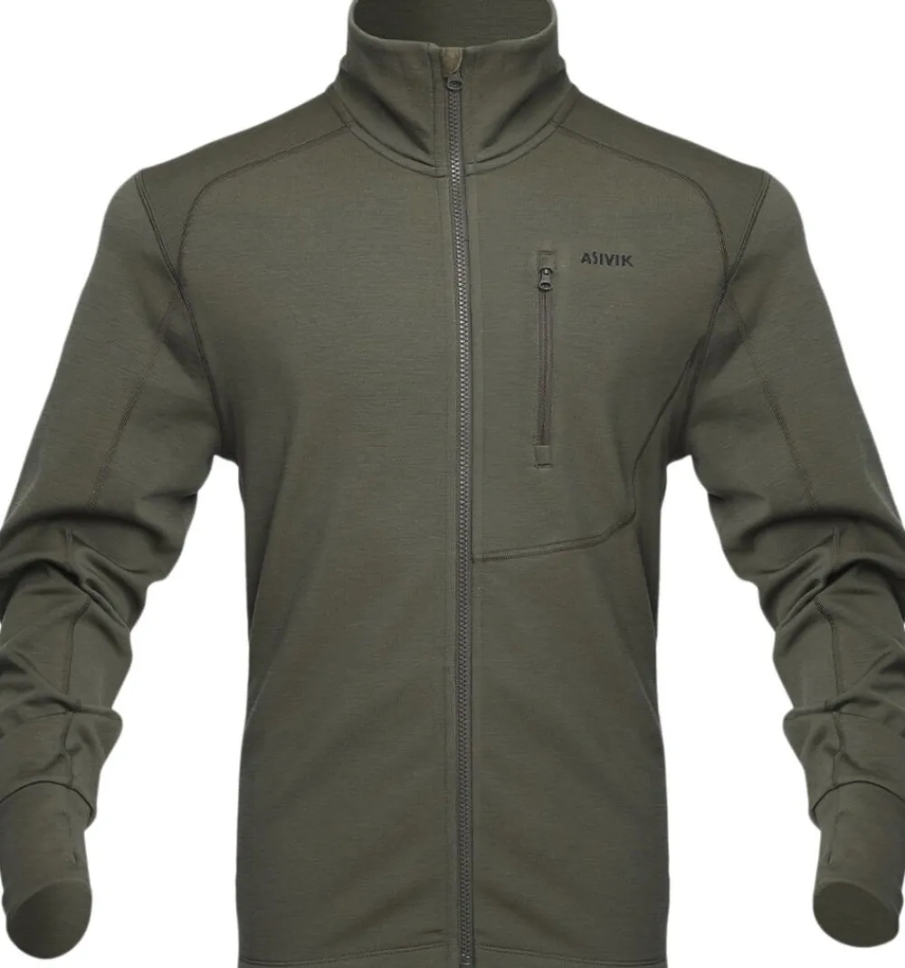 Asivik Adventure Mid uldfleece, herre Grøn Hot