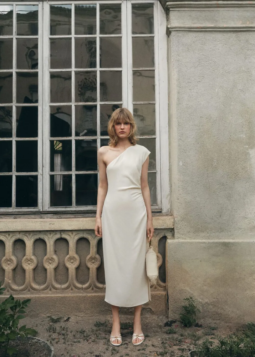 Dame MANGO Asymmetrical pleated dress