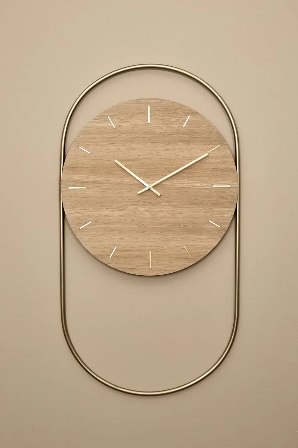 Andersen - Furniture A-Wall Clock - Oak with brass ring Clearance