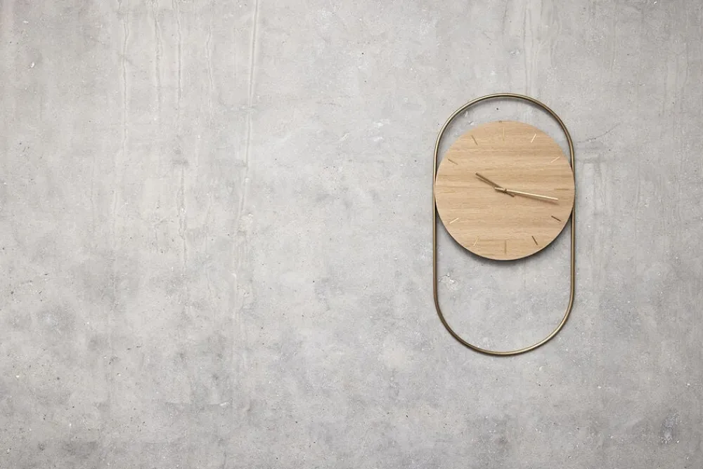 Andersen - Furniture A-Wall Clock - Oak with brass ring Clearance