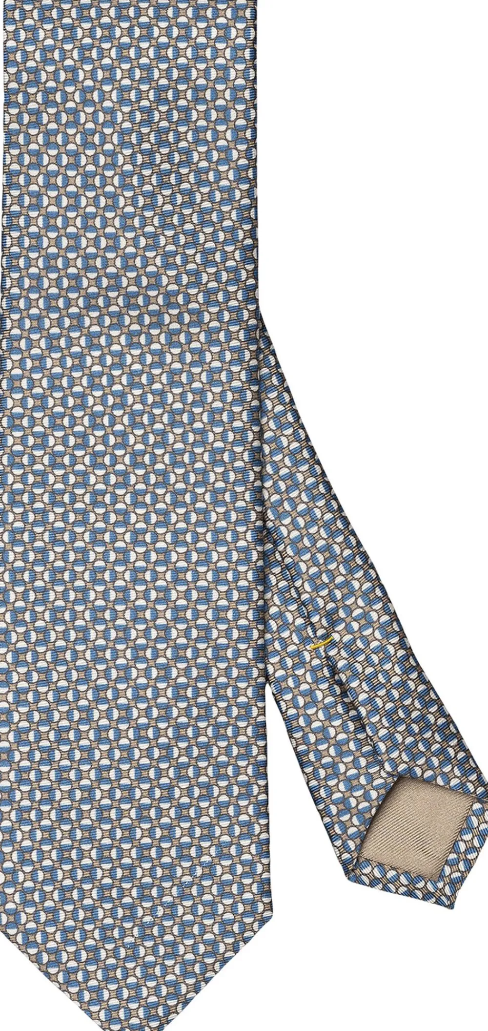 ETON Beige Geometric Print Silk Tie