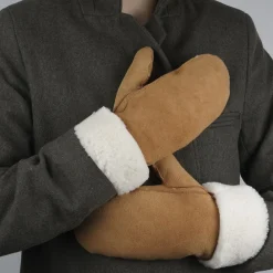 BELUKTA - MITTENS - SHEEP SUEDE WITH CURLY SHEARLING AROUND><noscript><img width=