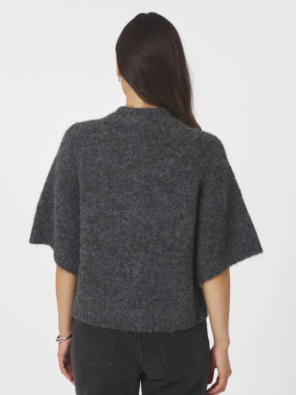Neo Noir Benuta Fluffy Knit Cardigan Antracit melange