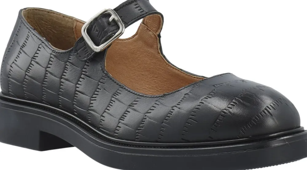 Dame Bianco BIAADDA Mary Jane Croco Embossed Leather