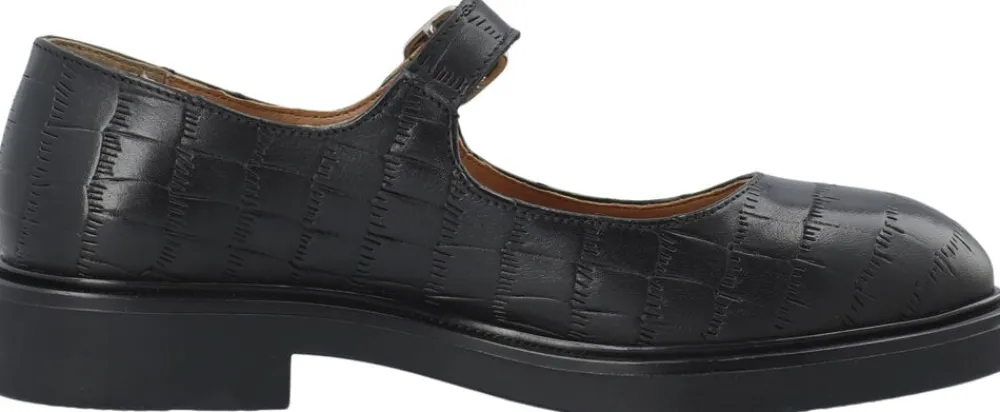 Dame Bianco BIAADDA Mary Jane Croco Embossed Leather