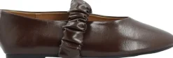 BIALUNA Scrunchie Ballet Flat Faux Leather>Bianco New