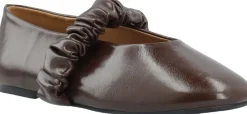BIALUNA Scrunchie Ballet Flat Faux Leather>Bianco New