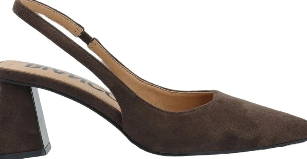 Bianco BIAMARALYN Slingback Faux Suede Dark brown Hot
