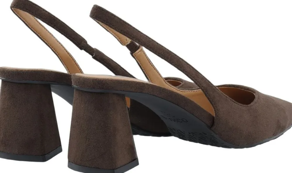 Bianco BIAMARALYN Slingback Faux Suede Dark brown Hot