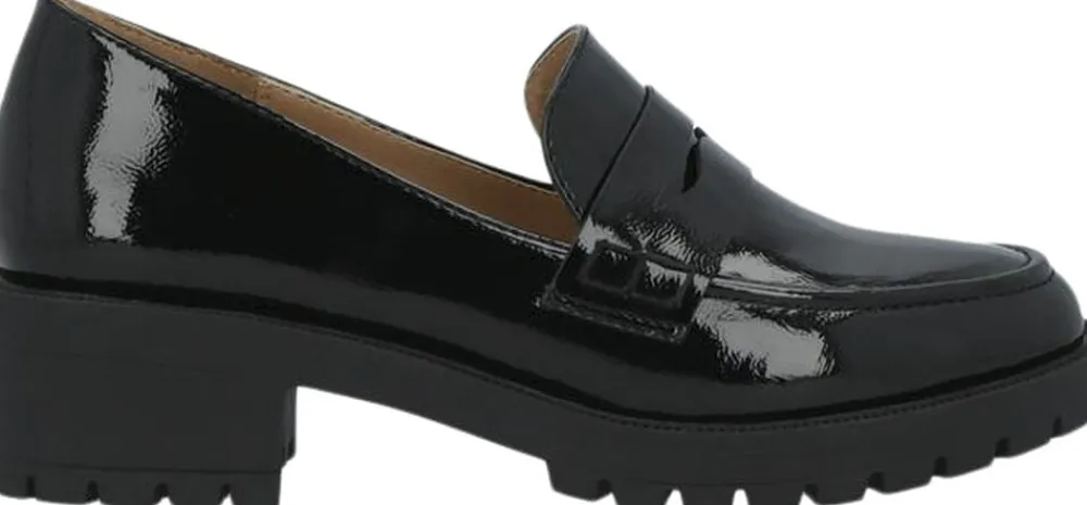 Bianco BIAPEARL Simple Penny Loafer Patent Aquarius Black Hot