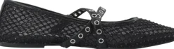 Dame Bianco BIAROSE Karré Cross Mary Jane Rhinestone Mesh