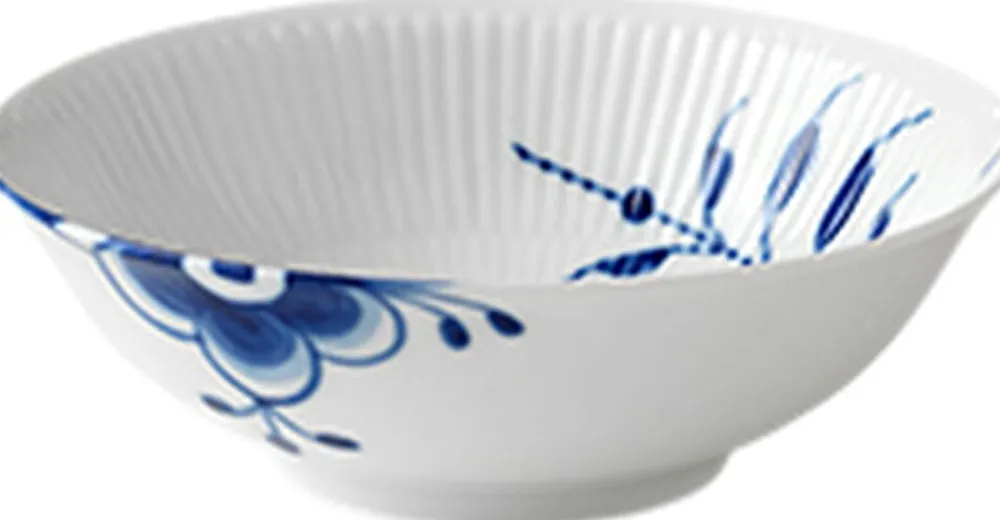 Blå Mega Riflet 35 cl. portionsskål>Royal Copenhagen