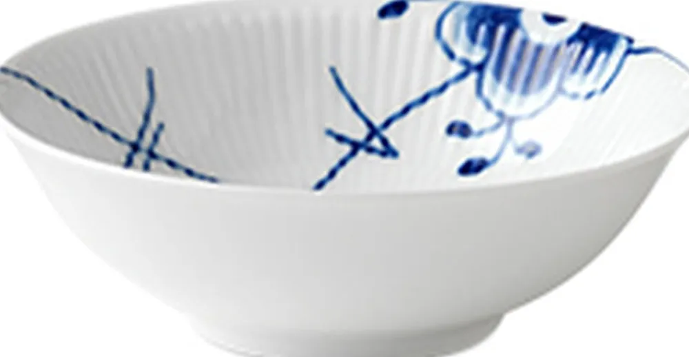 Blå Mega Riflet 35 cl. portionsskål>Royal Copenhagen
