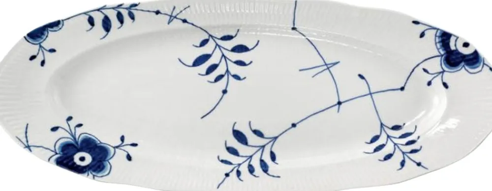 Royal Copenhagen Blå Mega Riflet 60 cm. fad
