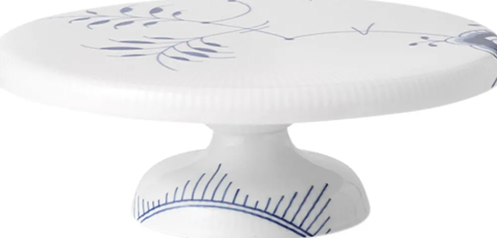 Blå Mega Riflet 29,5 cm Fad på fod>Royal Copenhagen Online