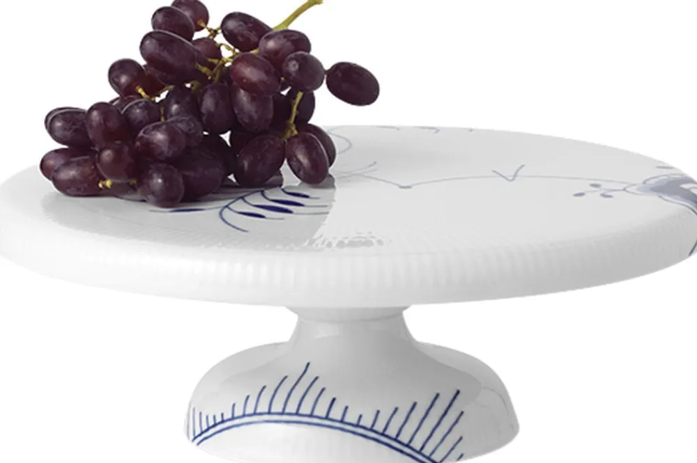 Blå Mega Riflet 29,5 cm Fad på fod>Royal Copenhagen Online
