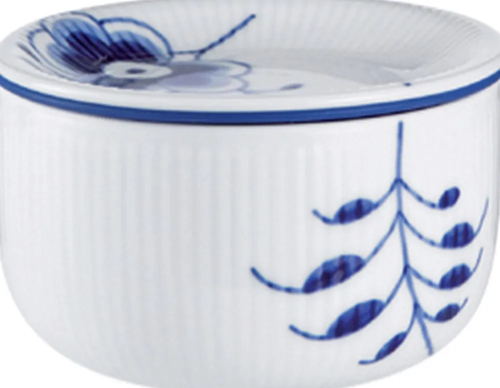 Blå Mega Riflet 7 cm. opbevaringskrukke>Royal Copenhagen Sale