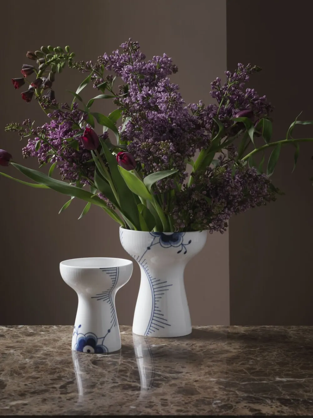 Royal Copenhagen Blå Mega Riflet 19 cm Vase Best