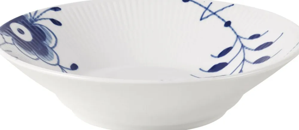 Blå Mega Riflet Tallerken Dyb, 21 cm>Royal Copenhagen Discount