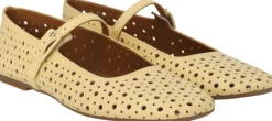 ANGULUS Blød ballerina med dekorativt hulmø 2713 mellow yellow Clearance