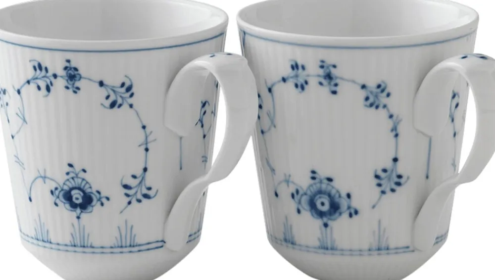Blue Fluted Plain Cup 37cl 2PK>Royal Copenhagen New