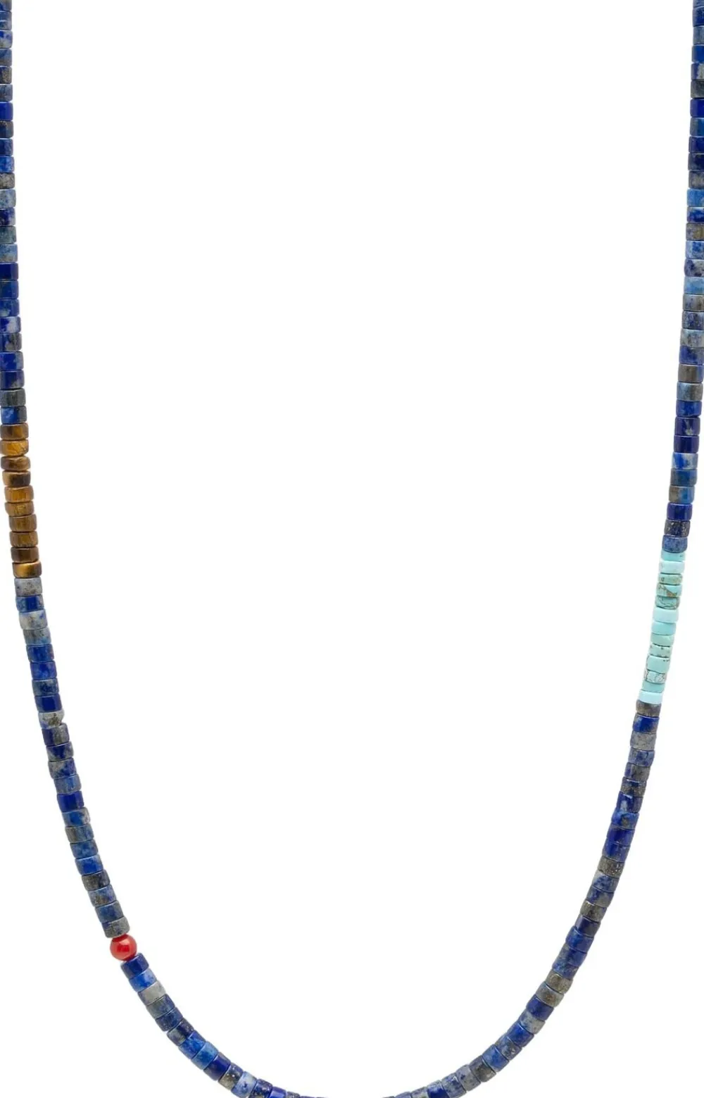 Heishi Necklace with Tiger Eye and Turquoise>Nialaya