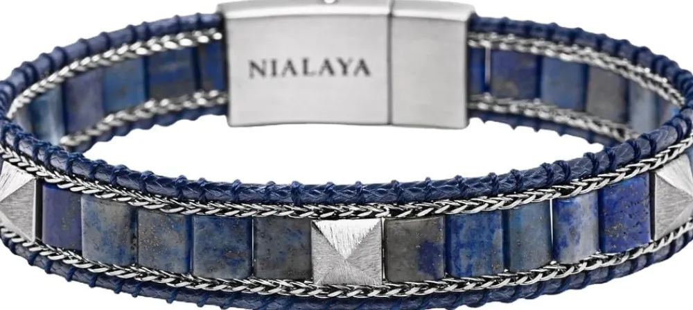Lapis Stud Bracelet>Nialaya New