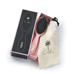 Fan Palm Boar- & Nylon Brush rose ""girl"" small