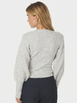 Neo Noir Briano Soft Knit Cardigan Light grey melange Hot
