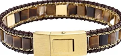 Nialaya Tiger Eye Stud Bracelet