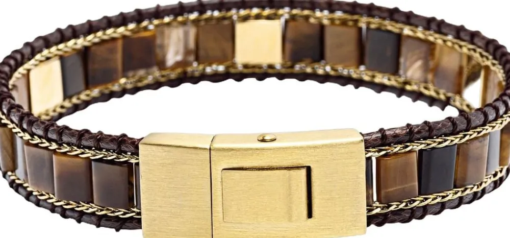 Nialaya Tiger Eye Stud Bracelet