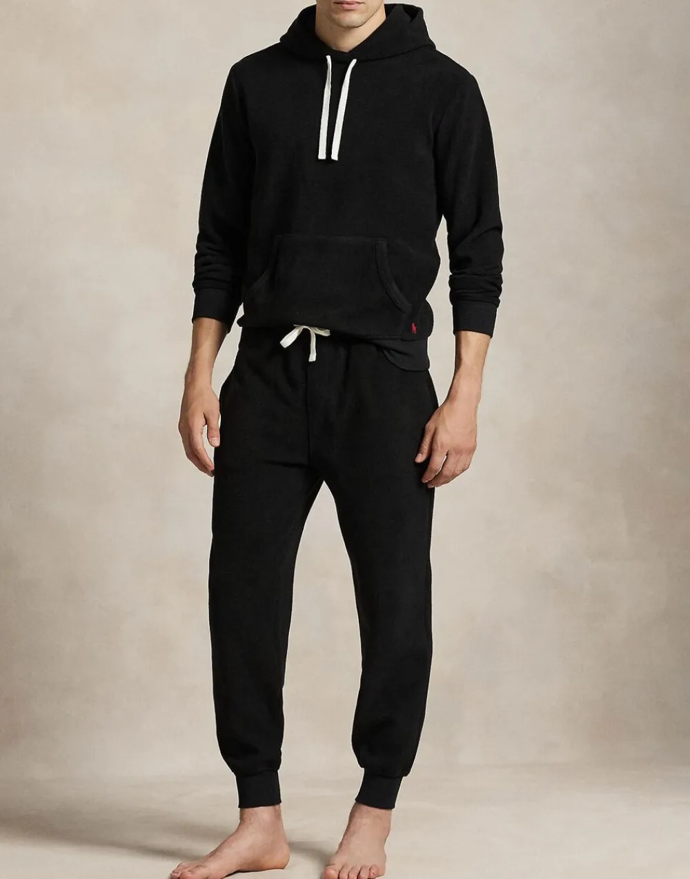 Polo Ralph Lauren Brushed Fleece Sleep Hoodie Sort Online