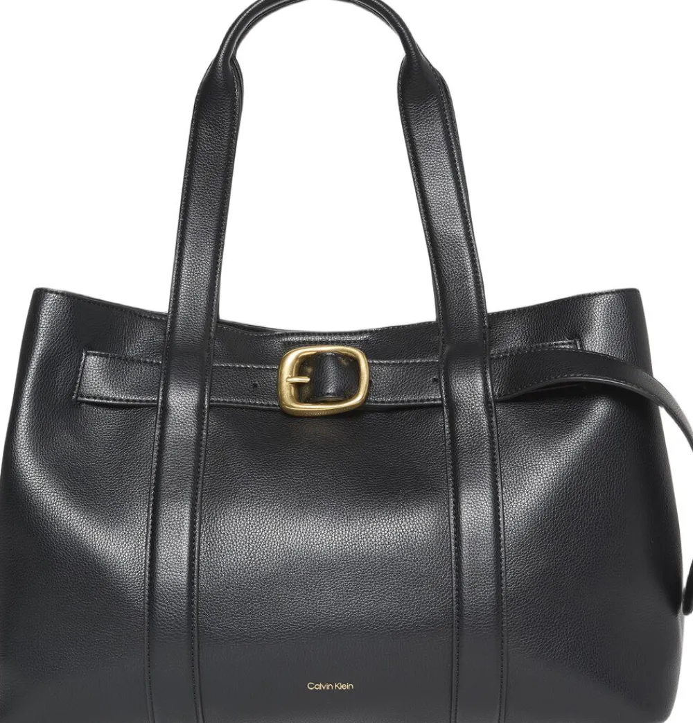 BUCKLE MEDIUM TOTE>Calvin Klein New