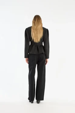 Dame ROTATE Birger Christensen BUTTON DETAIL WIDE JEANS