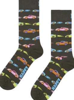 Happy Socks Car Stripe Sock Dark green Best