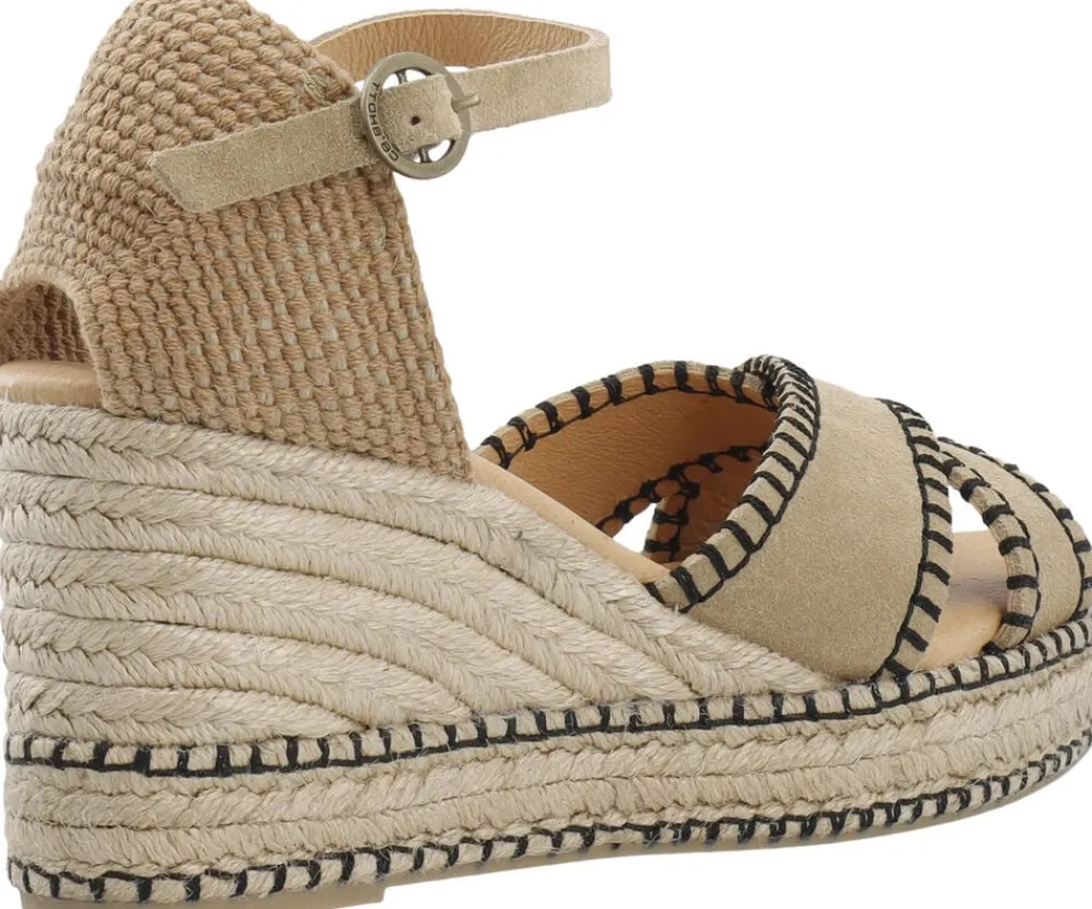 Cashott CASRITA Cross Sandal Suede Beige Hot