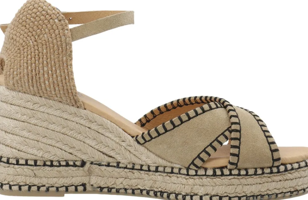 Cashott CASRITA Cross Sandal Suede Beige Hot