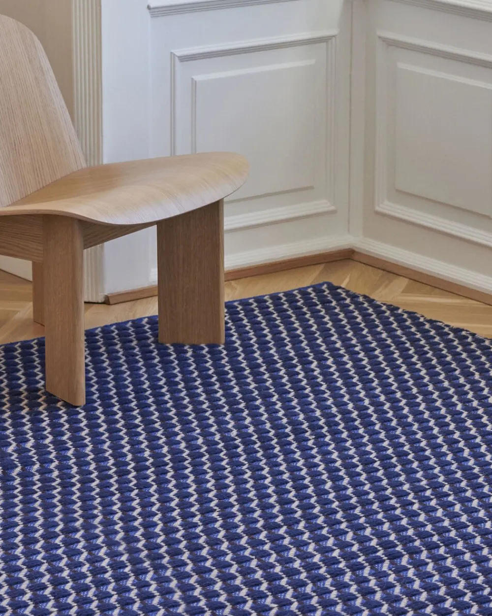 Hay Channel Rug-60 x 200-Blue, white