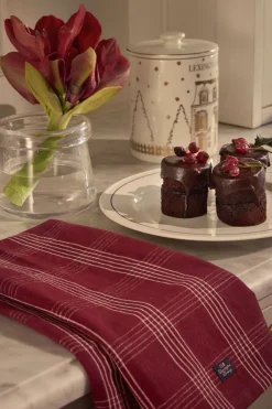 Lexington Checked Linen/Cotton Kitchen Towel New