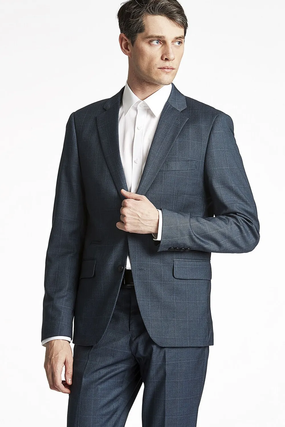 Lindbergh Checked mens suit Blue check
