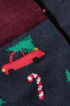 Lindbergh Christmas bamboo sock Blå Outlet